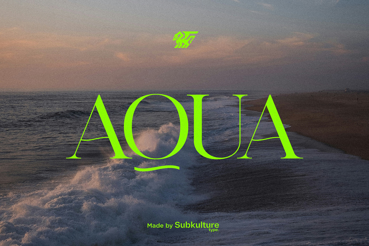 AQUA - Unique Serif, a Serif Font by subkulturetype (Photo 1 of 8)