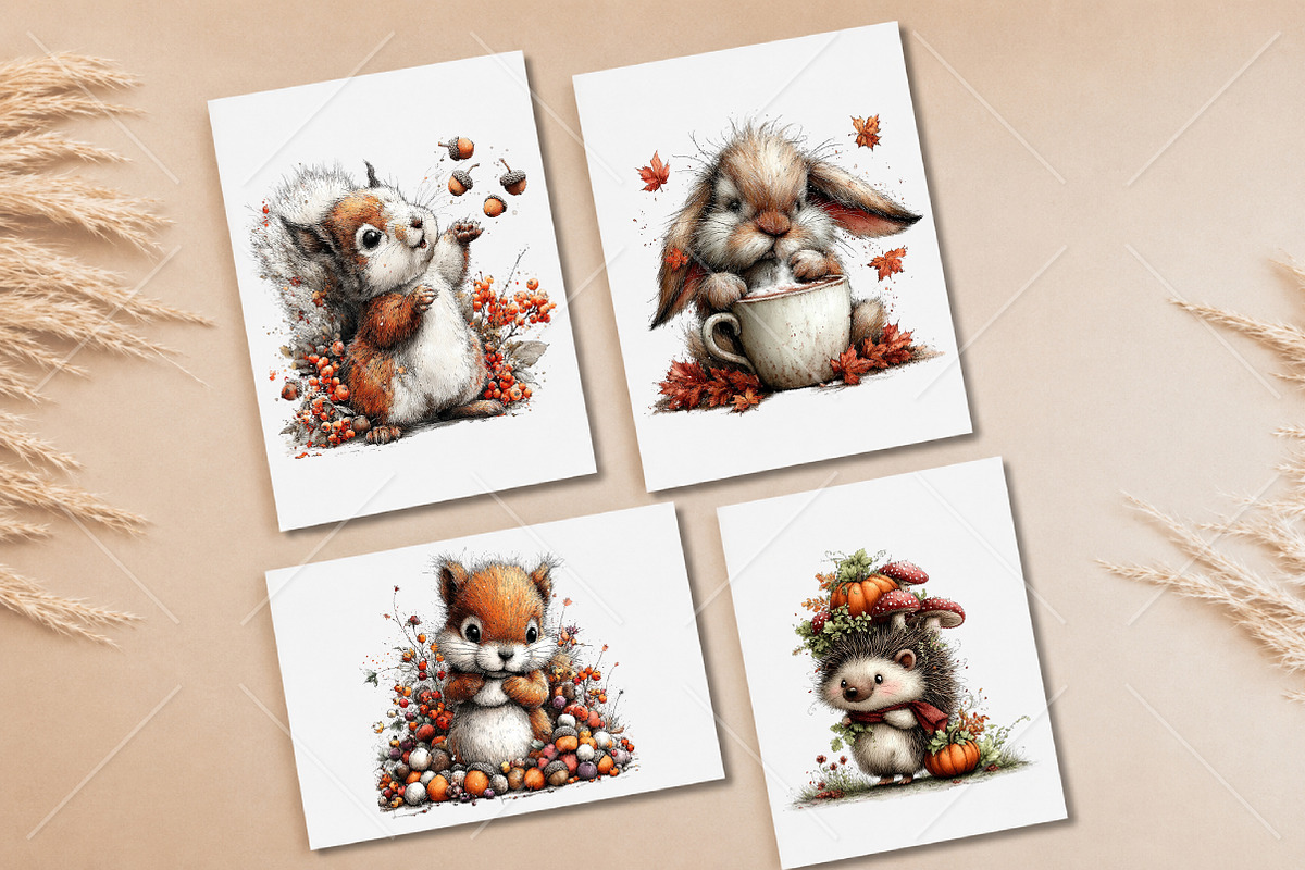 Whimsical Woodland Fall Animals PNG, a Seasonal Illustration by Canvas Craft (Photo 9 of 10)