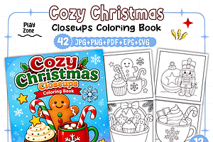 Cozy Christmas Closeups Coloring