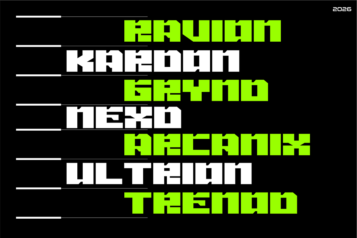 Arken – Modern Futuristic Font, a Font by Vroz Studio (Photo 4 of 8)