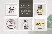 GRUNGE Social Media sale banner pack, a Social Media Template by Vova (Thumbnail 1 of 10)