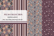 Seamless Plum Pattern Collection, a Pattern Graphic by SassyCorners (Thumbnail 1 of 8)