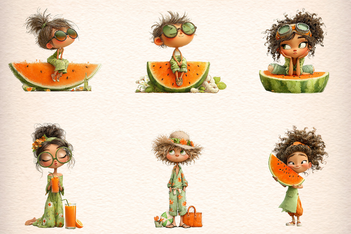 Funny Summer Beach Kids Clipart, an Illustration by Digital Artistic99 (Photo 2 of 11)