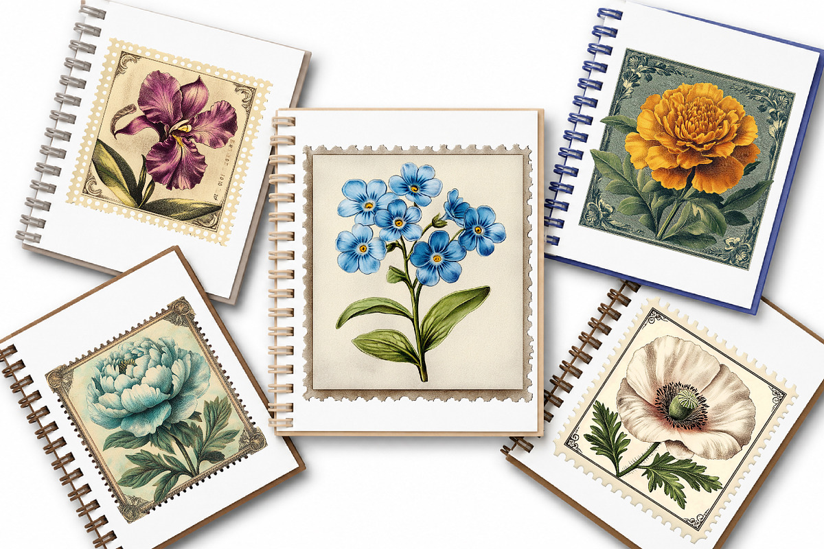 Flowers Stamp Postage Clipart, a Transportation Illustration by Digital Artistic99 (Photo 9 of 10)