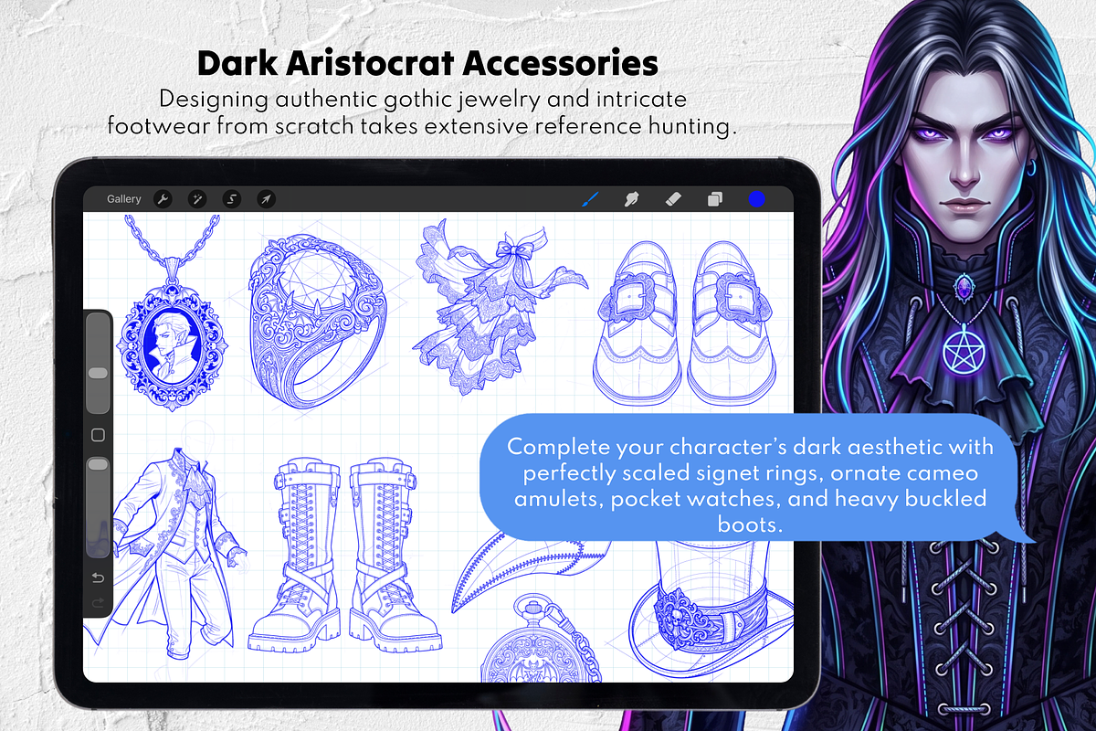 Gothic Male Clothes Stamp Brushes, a Brush Add-On by Selentaori Studio (Photo 8 of 12)