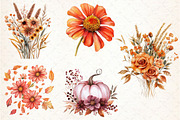Watercolor Autumn Flower Clipart, an Illustration by Libby Wishes (Thumbnail 5 of 5)