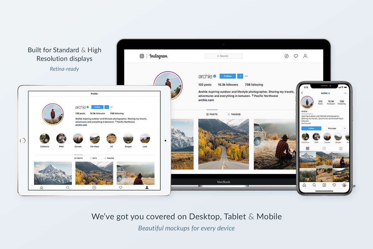 Instagram Social Media Mockups Pack, a Social Media Template by Poego Social (Photo 2 of 9)