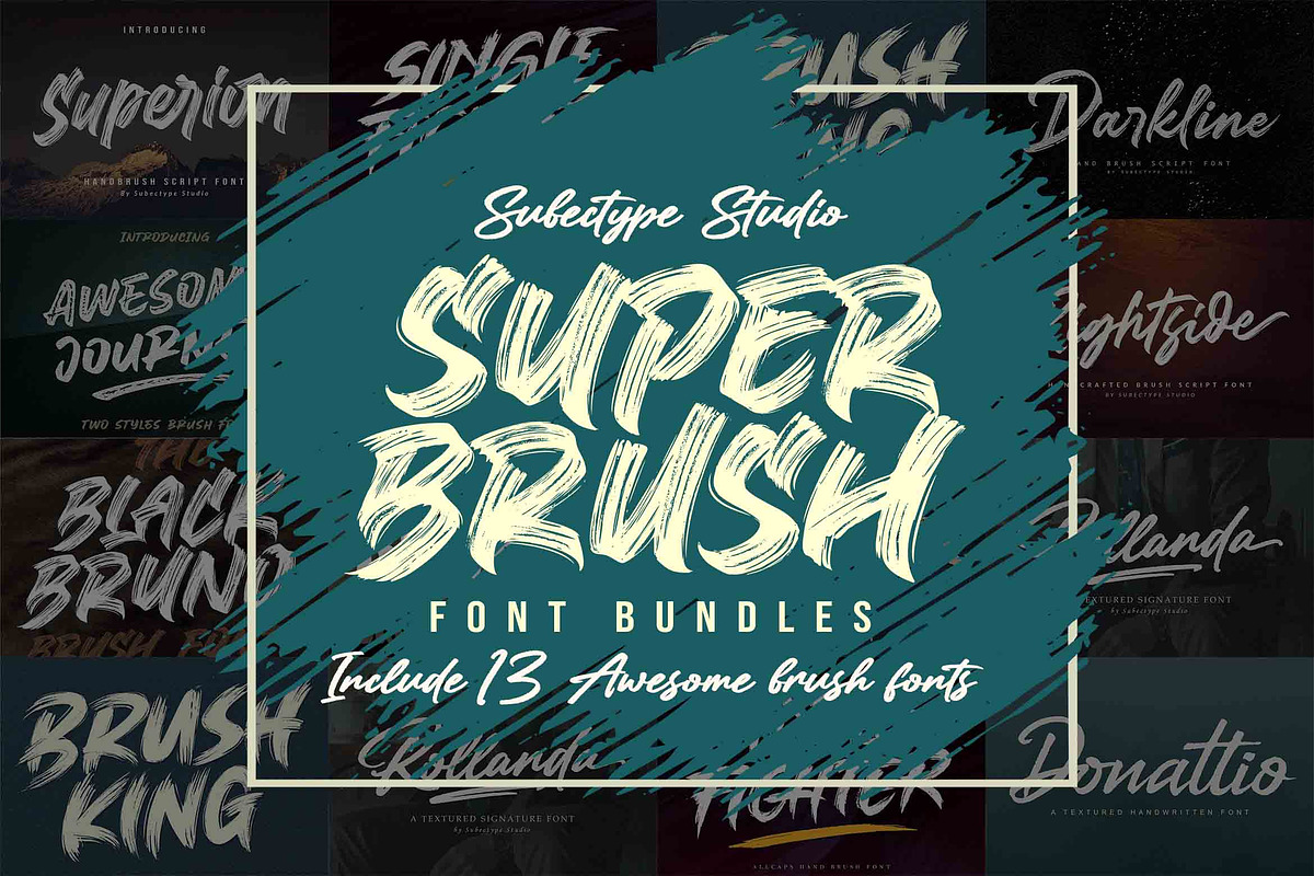 Super Brush - Brush Font Bundle, a Blackletter Font by Subectype Studio (Photo 1 of 8)