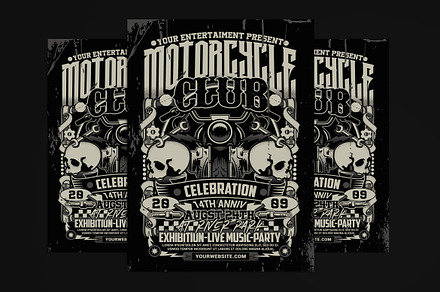 Motorcycle Club Event Flyer, a Flyer Template by Muhamad Iqbal hidayat