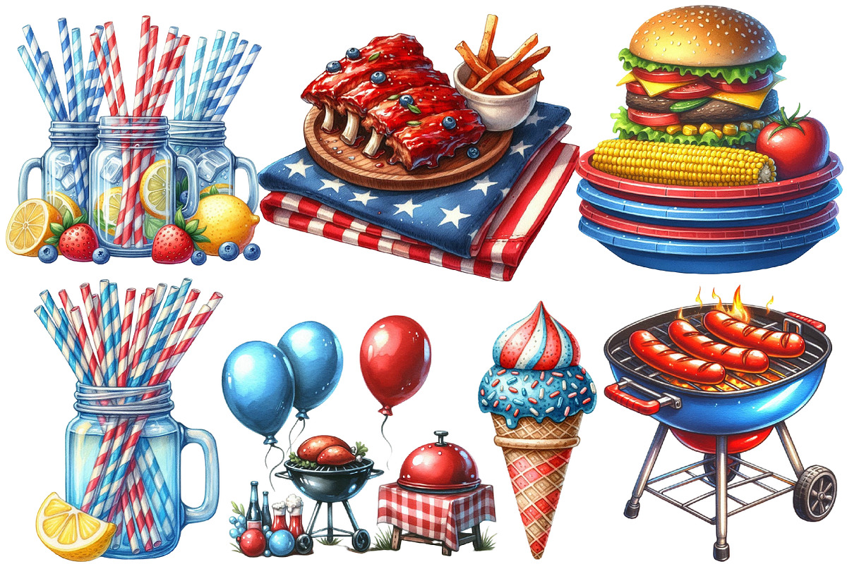 Summer BBQ Party Clipart, an Illustration by Designworld (Photo 5 of 6)