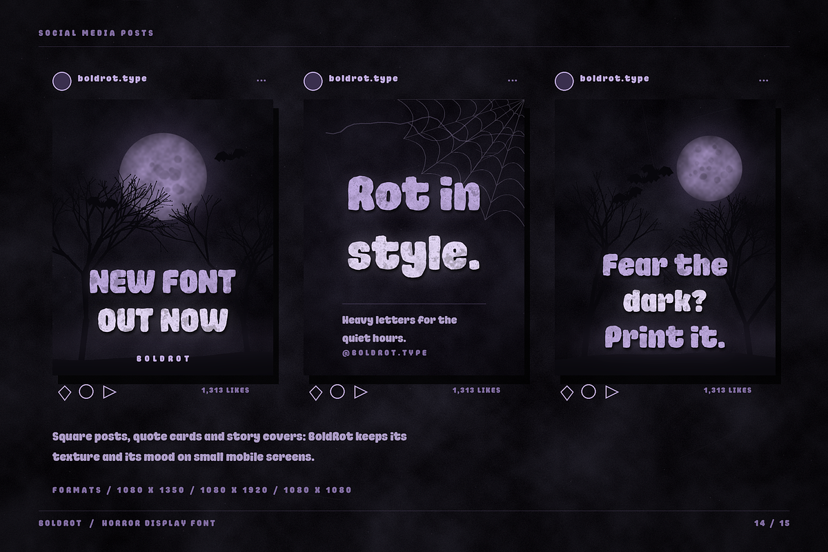 Oblq BoldRot | Horror Display Font, a Sans Serif Font by Oblique Foundry (Photo 14 of 15)