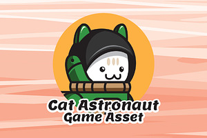 Green Cat Astronaut Game Asset Sprit