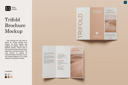 Trifold Brochure Mockup, a Books & Magazine Mockup by Lxadesign