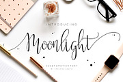 Moonlight Script, a Script Font by Anatadesign (Thumbnail 1 of 10)