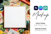 Summer Wood Square Frame Mockup, a Product Mockup by TatiMockup (Thumbnail 1 of 3)