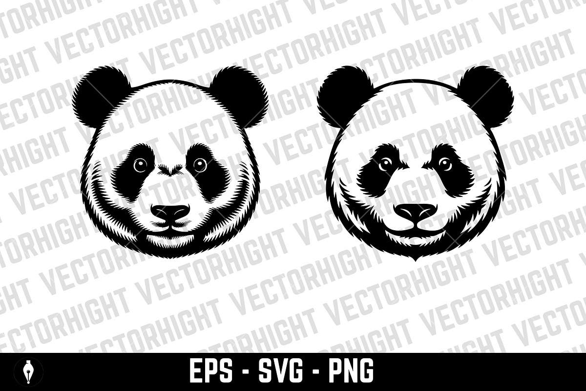 Panda head icons, an Animal Illustration by Vectorhight (Photo 3 of 3)