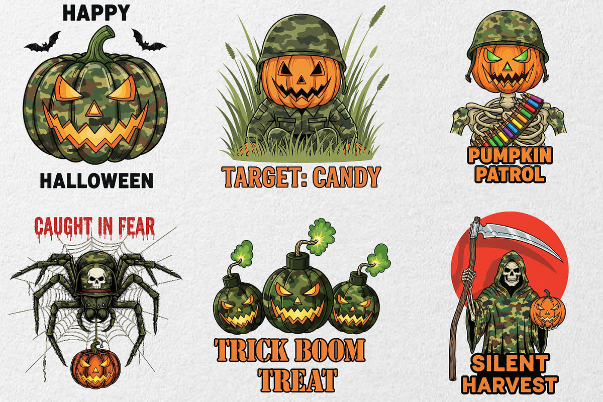 Camouflage Halloween Sublimation PNG, an Illustration by DreamCafeArt (Photo 3 of 6)