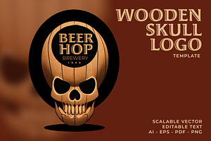 Wooden Skull Logo