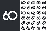 creative number 60 to 69 logo design, a Branding & Logo Template by BARONSTD (Thumbnail 3 of 3)