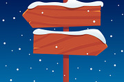 Wooden signpost in snow covered, a Texture Illustration by Vectorbuum (Thumbnail 2 of 3)