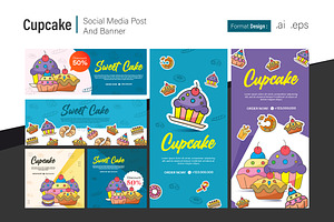 Cupcake Promotion Design, a Social Media Template by shin_std