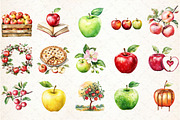 Watercolor Apples Clipart, an Illustration by Libby Wishes (Thumbnail 5 of 6)