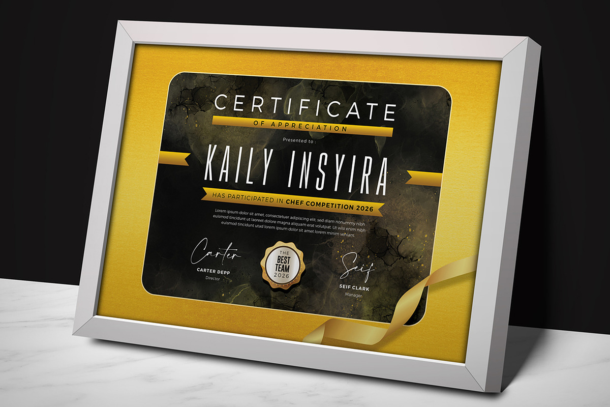 Gold Certificate, a Stationery Template by Aarley Kaiven (Photo 2 of 2)