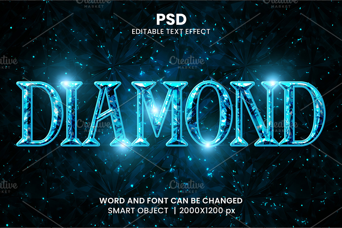Blue Diamond Text Effect Style, a Layer Style Add-On by bdrobin (Photo 2 of 2)