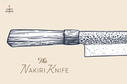 Butcher Knife. Hand drawn sketch, a Food Illustration by Foxys Graphic (Thumbnail 3 of 3)