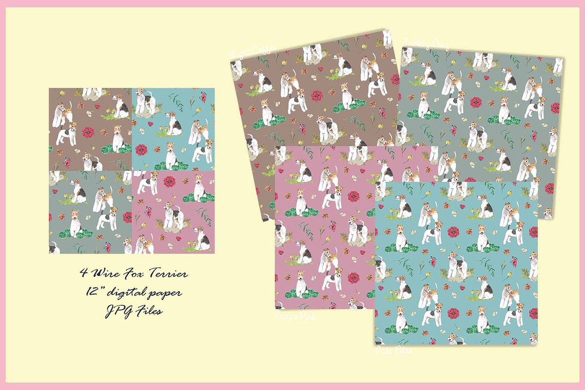 Wire Fox Terrier Clipart With Paper, an Animal Illustration by VianneArt (Photo 4 of 7)