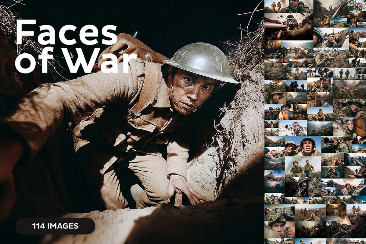 Faces of War - 114 images, a Person Photo by Handmadefont (Photo 1 of 16)