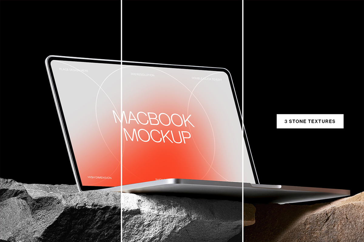 Macbook Mockup on Stone, a Mac Mockup by sagesmask.com (Photo 10 of 14)