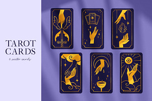 Esoteric tarot card backs with hands