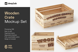 Wooden Crate Mockup Set