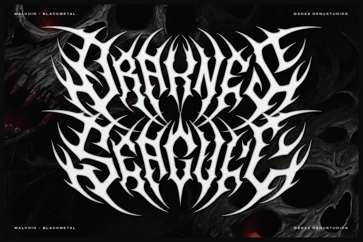 Malvoid | Black Metal Font, a Blackletter Font by Denustudios (Photo 2 of 12)