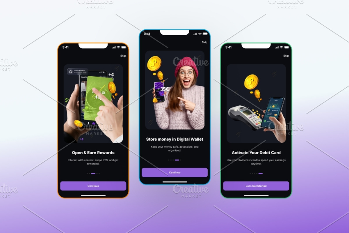 Rewards Wallet App Onboarding UI Kit, an UI Kit Template by DesignBox (Photo 2 of 3)