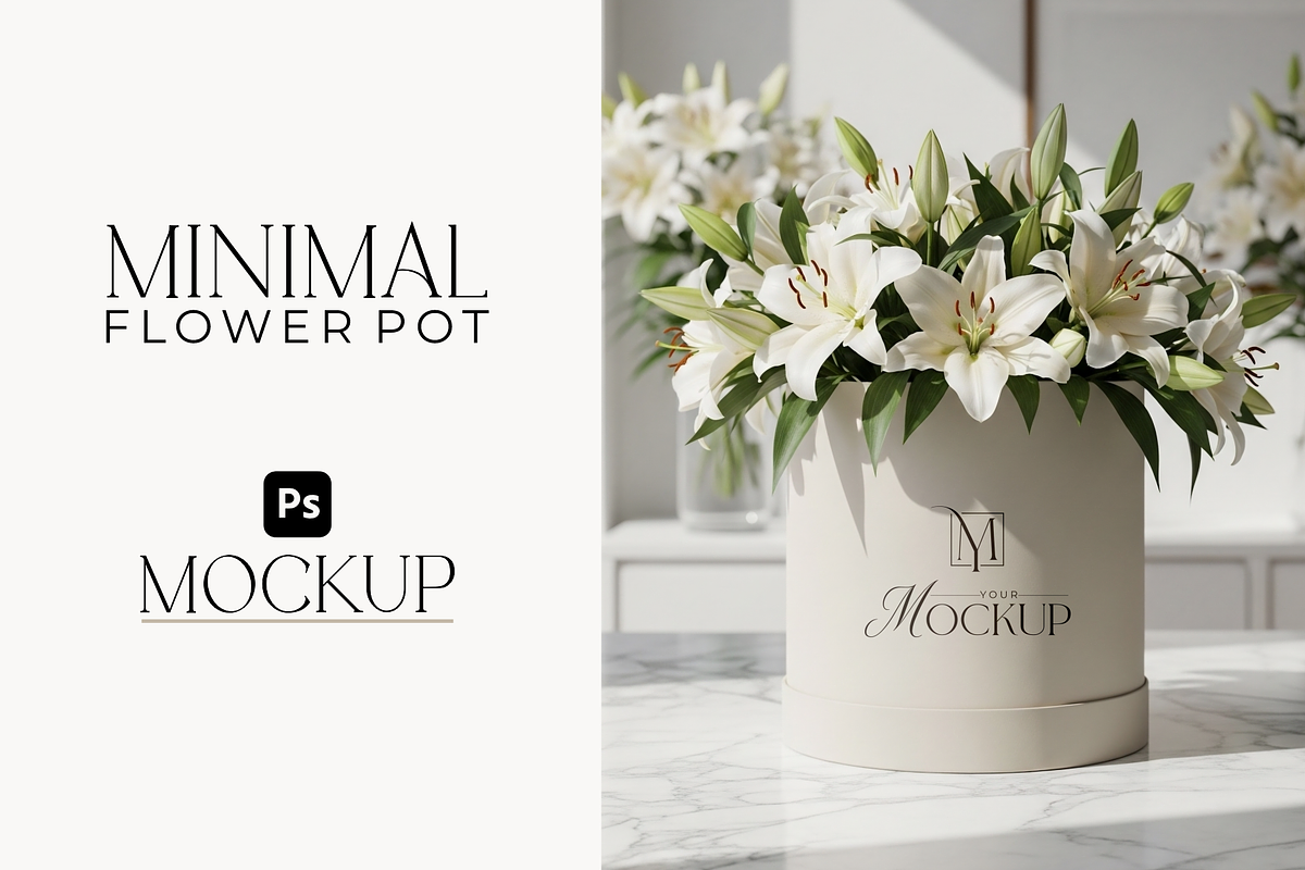 Minimal Flower Pot Mockup, a Cups & Container Mockup by aana_flavs (Photo 1 of 3)