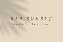 handwritten font Red sunset