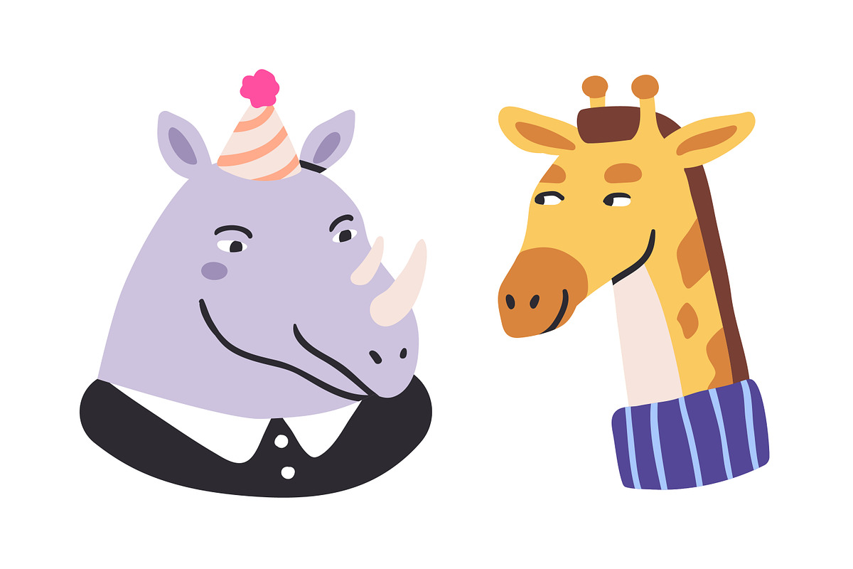 Cute, funny animals avatars set, an Animal Illustration by Good Studio (Photo 2 of 6)