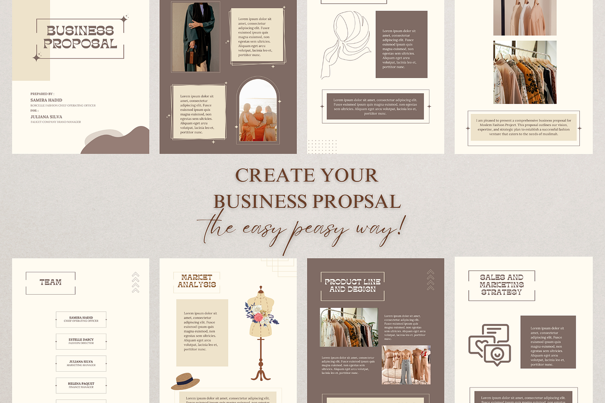 Brown Minimal Business Proposal, a Print Template by TheSimplySereneShop (Photo 1 of 8)