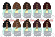 Study Bright Girls Clipart, an Education Illustration by GlamArtZhanna (Thumbnail 3 of 7)