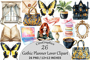 Watercolor Gothic Planner Lover, an Illustration by CitraGraphics (Thumbnail 1 of 5)