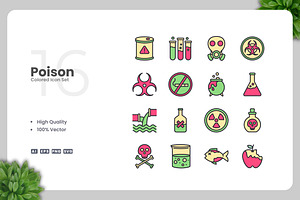 Poison Colored Icons, an Icon by Upnowgraphic