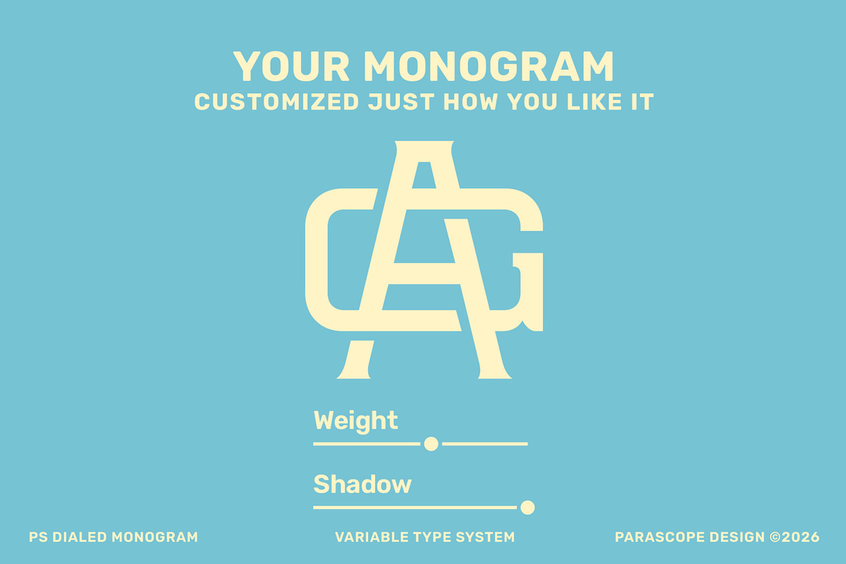 PS DIALED MONOGRAM, a Serif Font by Para-Scope Design (Photo 5 of 7)