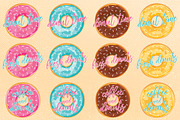 Donuts Vector Illustration Set, an Object Graphic by LineByLine (Thumbnail 3 of 4)