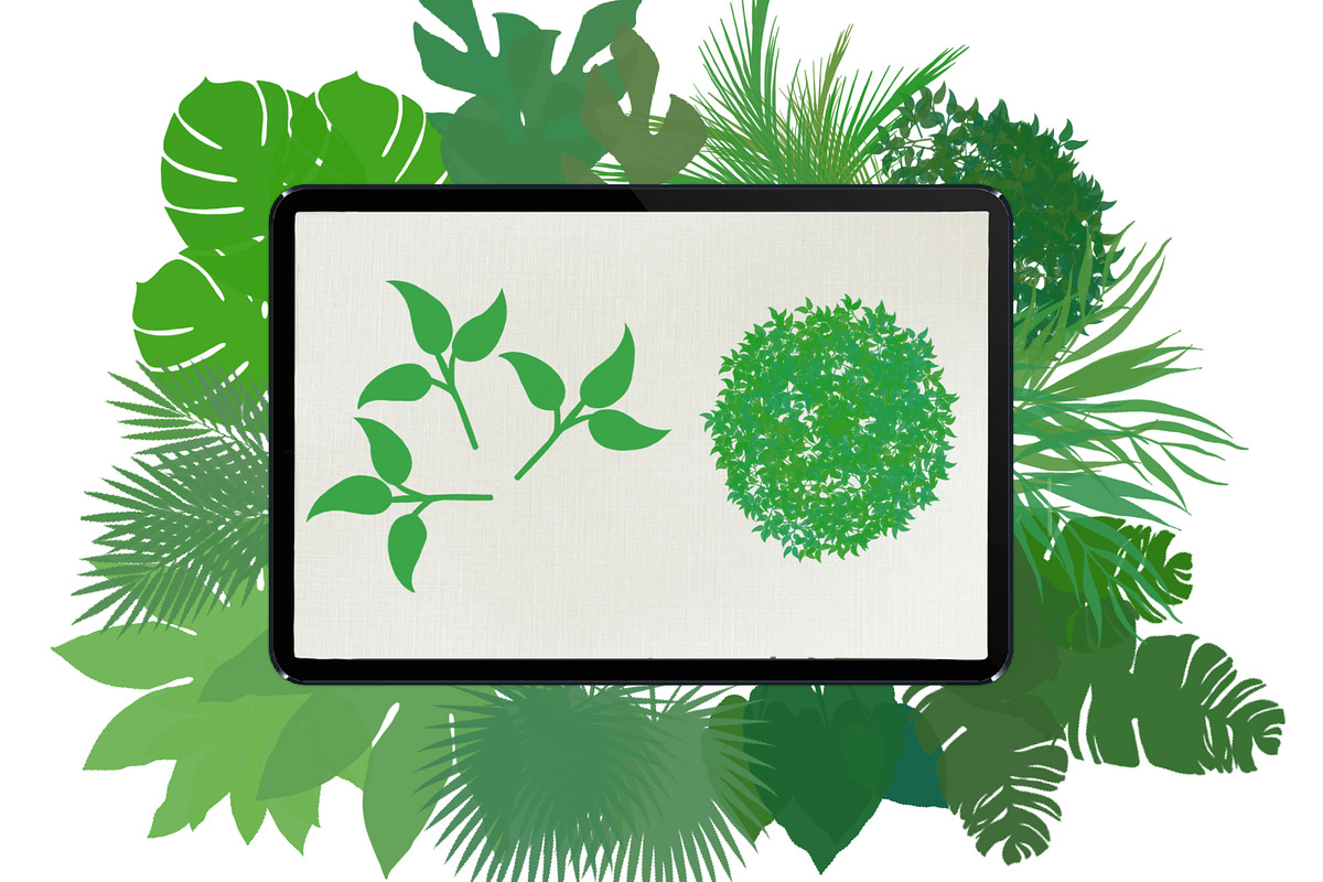 Palm leaves brushes for Procreate, a Brush Add-On by AnastasiyaOleynik (Photo 12 of 12)