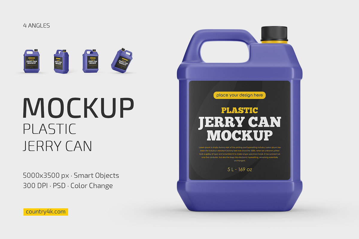 Plastic Jerry Can Mockup Set, a Packaging Mockup by Country4k (Photo 1 of 4)