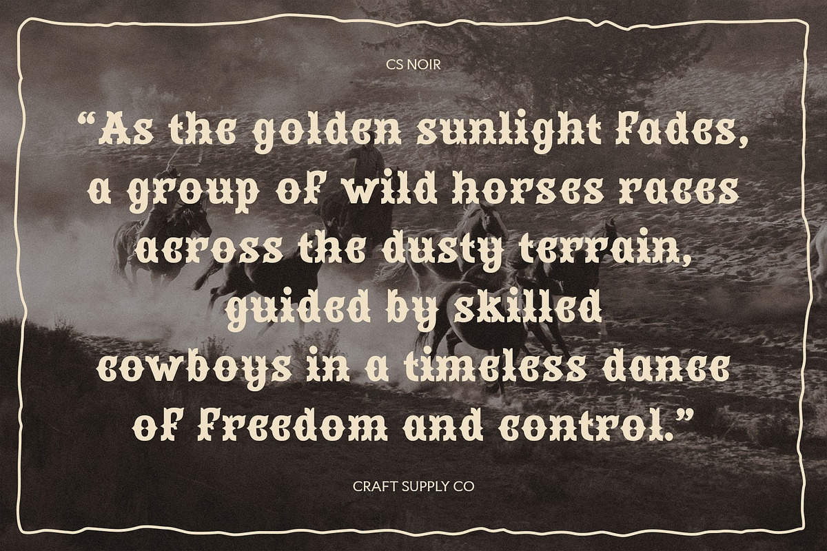 CS Noir – Tuscan Font, a Sans Serif Font by Craft Supply Co. (Photo 6 of 8)