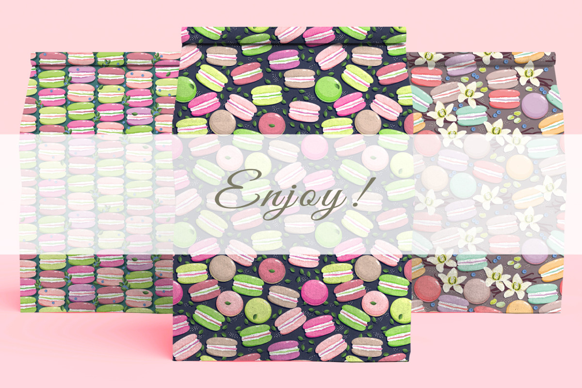 Seamless patterns of Macarons, a Pattern Graphic by Yummy (Photo 10 of 10)