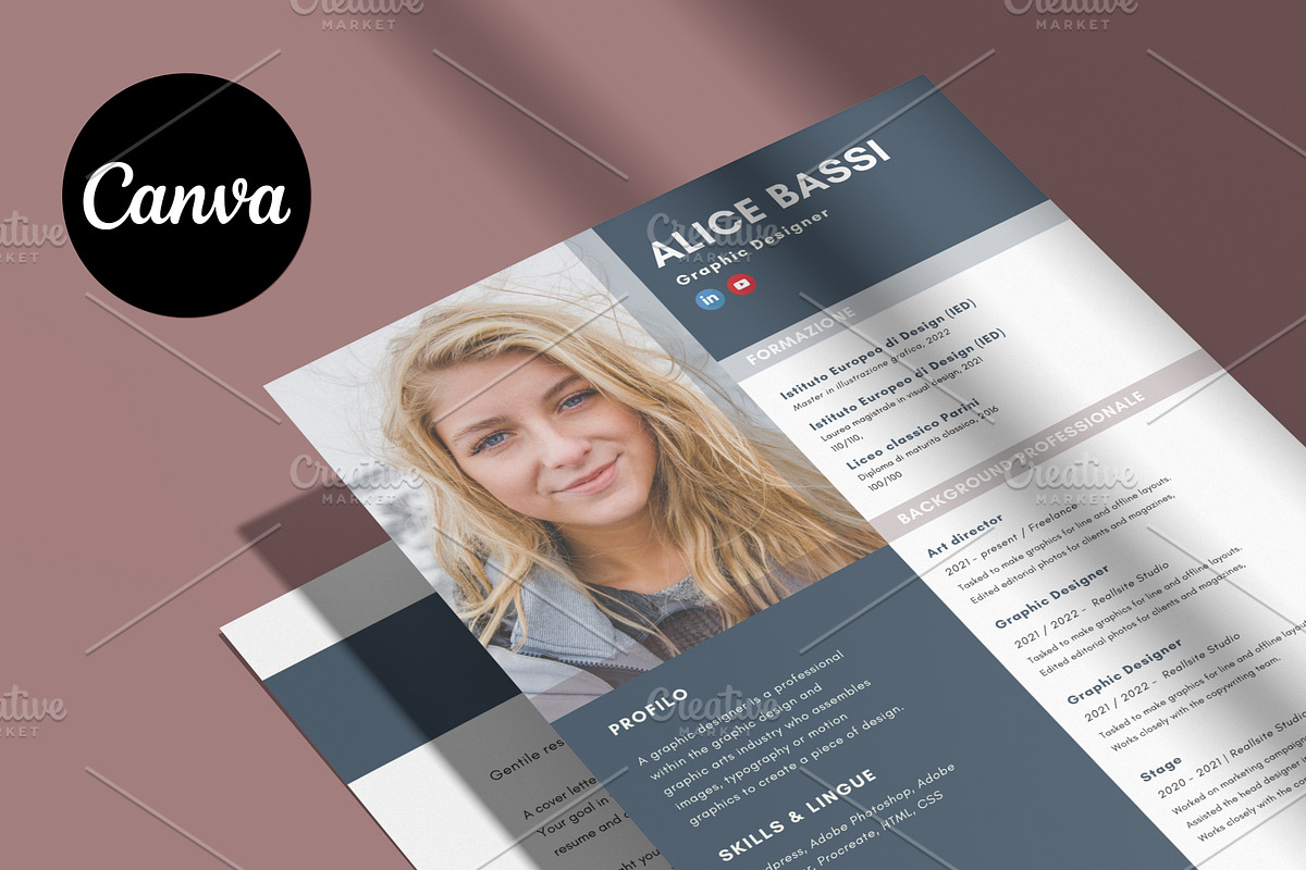 Resume template | Canva, a Templates & Theme by Strategie Creative (Photo 2 of 6)